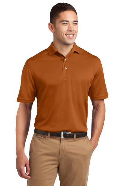 Front View of Texas Orange Sport-Tek Dri-Mesh Polo. K469 plain