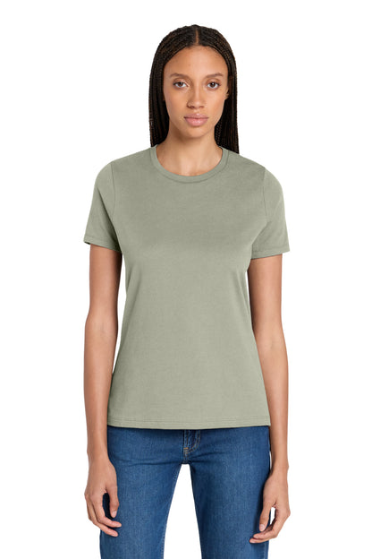 Front View of Thyme BELLA+CANVAS Women's Relaxed Jersey Short Sleeve Tee. BC6400 plain