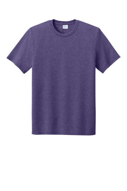 Front View of TmPrpHthr Port & Co Tri-Blend Tee. PC330 plain