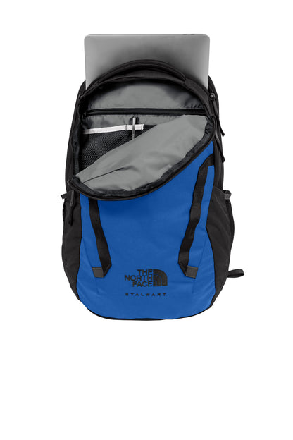 Front View of TNF Bk H/TNFBl The North Face Stalwart Backpack. NF0A52S6 plain