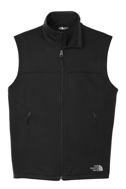 Front View of TNF Black The North Face Ridgewall Soft Shell Vest. NF0A3LGZ plain