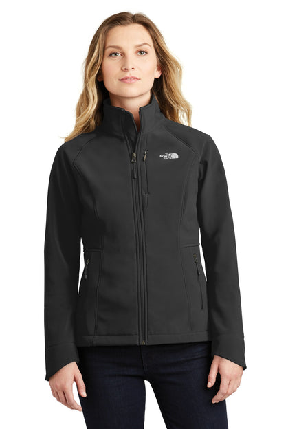 Front View of TNF Black The North Face Women's Apex Barrier Soft Shell Jacket. NF0A3LGU plain