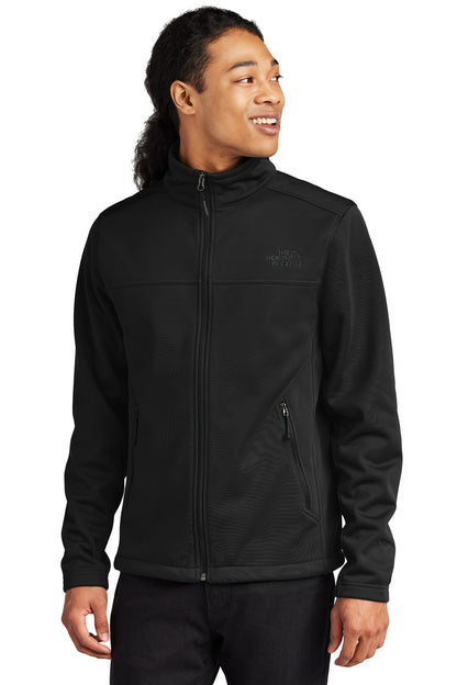 Front View of TNFBlack The North Face Chest Logo Ridgewall Soft Shell Jacket NF0A88D5 plain