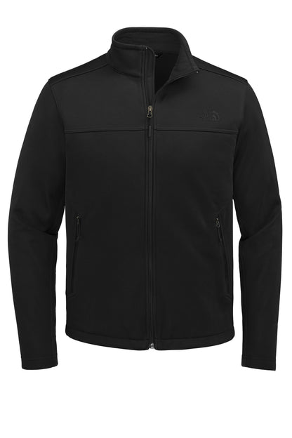 Front View of TNFBlack The North Face Chest Logo Ridgewall Soft Shell Jacket NF0A88D5 plain