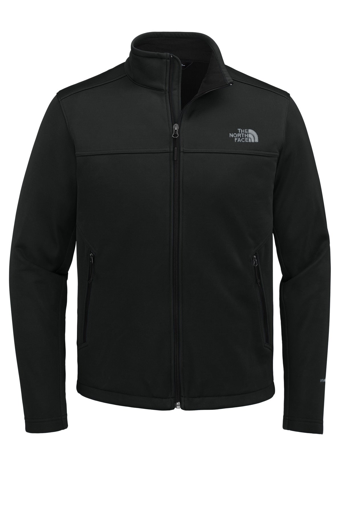 Front View of TNFBlack The North Face Chest Logo Ridgewall Soft Shell Jacket NF0A88D5 plain