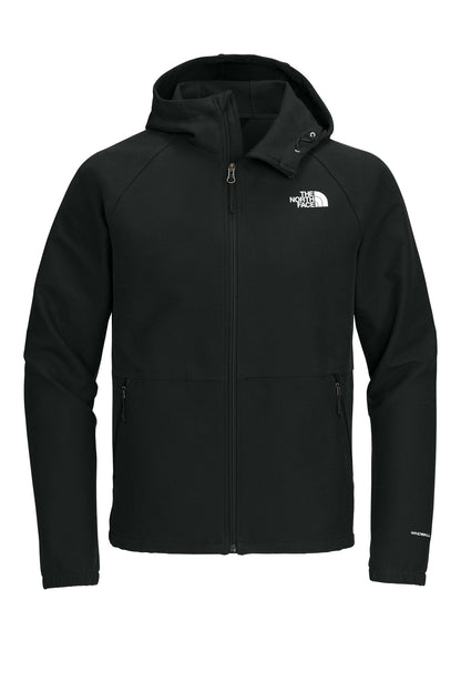 Front View of TNFBlkHthr The North Face Barr Lake Hooded Soft Shell Jacket NF0A8BUF plain