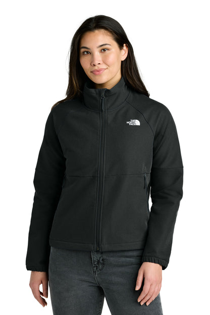 Front View of TNFBlkHthr The North Face Women's Barr Lake Soft Shell Jacket NF0A8C5C plain