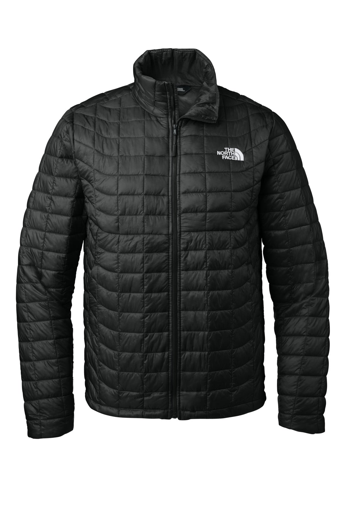Front View of TNFMatteBk The North Face ThermoBall Trekker Jacket. NF0A3LH2 plain