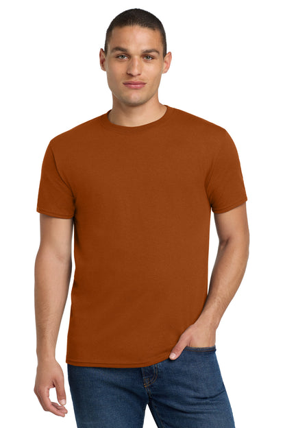 Front View of TOrange Jerzees - Dri-Power 50/50 Cotton/Poly T-Shirt. 29M plain