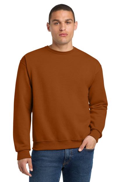 Front View of TOrange Jerzees - NuBlend Crewneck Sweatshirt. 562M plain