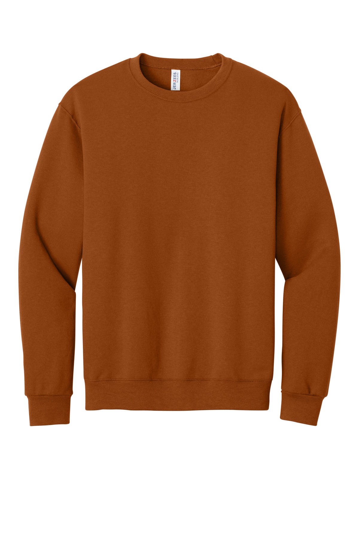 Front View of TOrange Jerzees - NuBlend Crewneck Sweatshirt. 562M plain