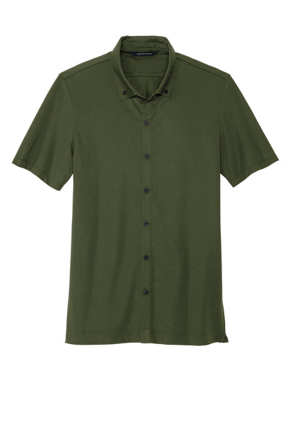 Front View of TownsendGn Mercer+Mettle Stretch Pique Full-Button Polo MM1006 plain