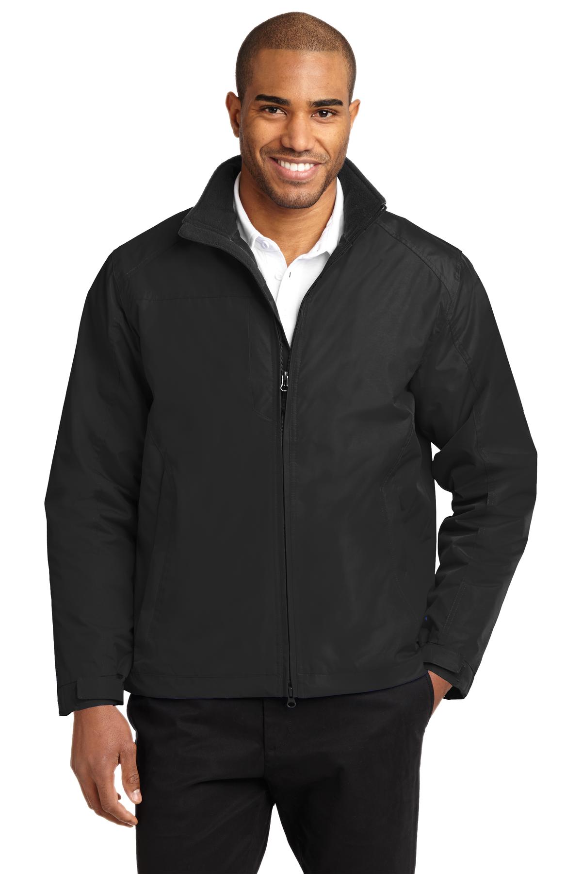 Front View of Tr Bk/Tru Bk Port Authority Challenger II Jacket. J354 plain