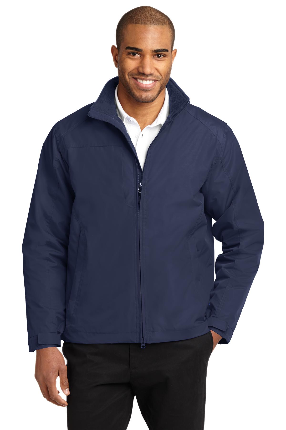 Front View of Tr Nvy/Tr Nvy Port Authority Challenger II Jacket. J354 plain