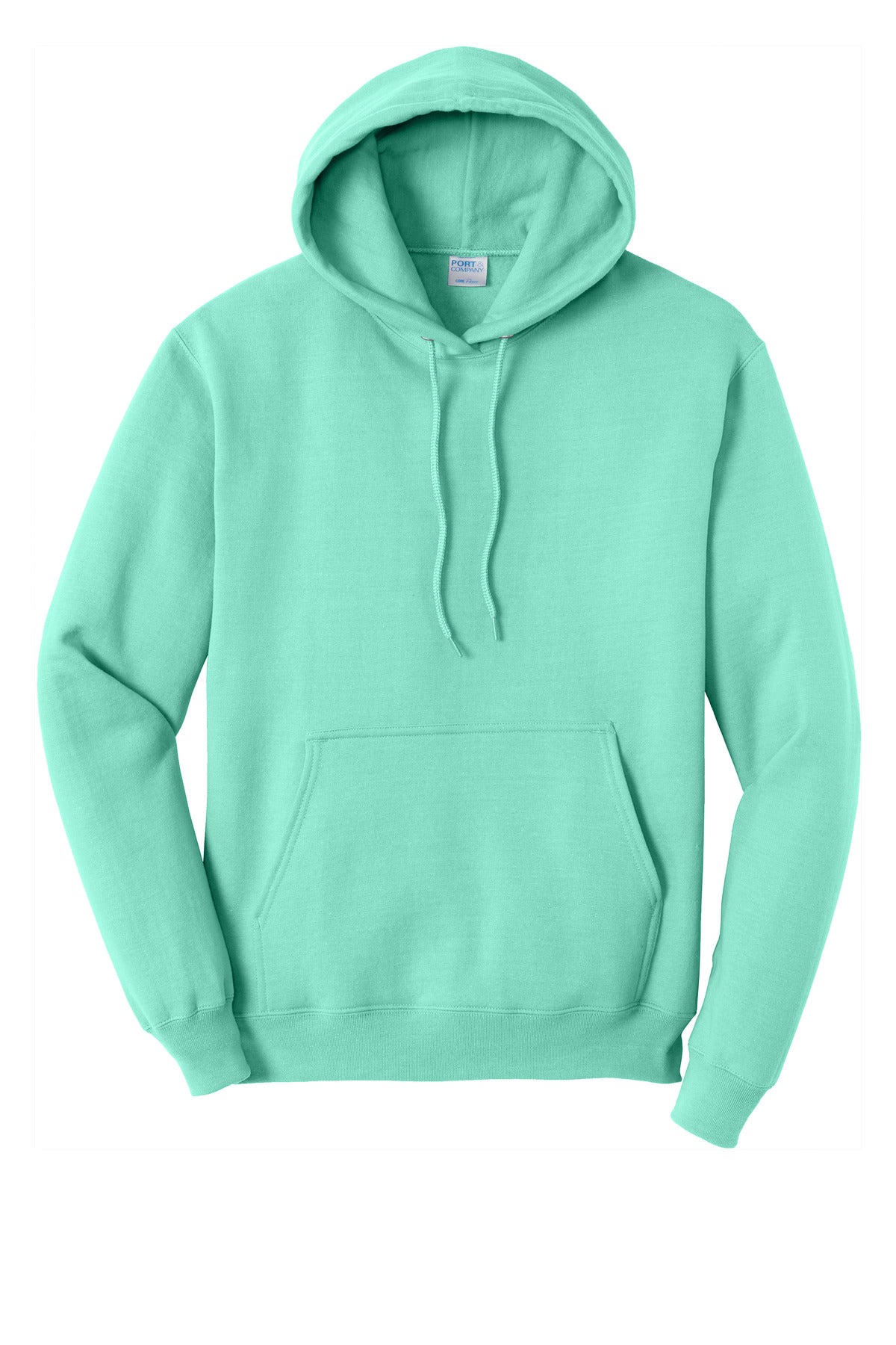 Front View of TrCeladon Port & Co Core Fleece Pullover Hooded Sweatshirt. PC78H