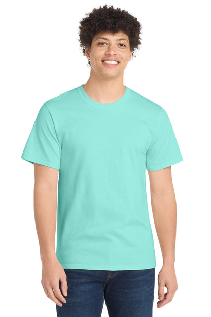 Front View of TrCeladon Port & Co Essential Tee. PC61 plain