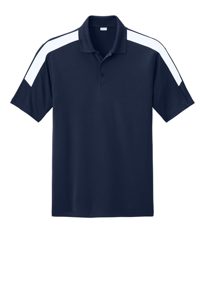 Front View of TrNv/White Sport-Tek Competitor United Polo ST104 plain
