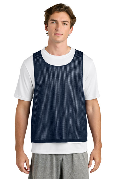 Front View of TrNv/White Sport-Tek Lacrosse Reversible Pinnie ST512 plain