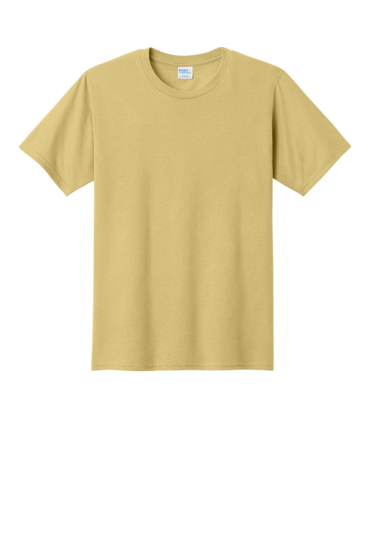 Front View of Trophy Gold Port & Co Fan Favorite Tee. PC450 plain