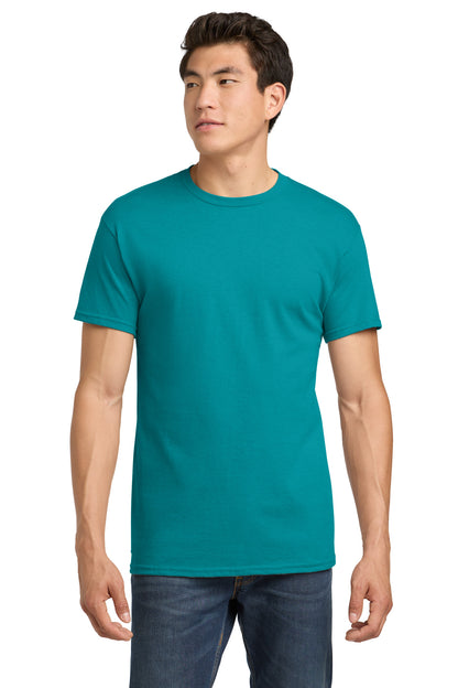 Front View of Tropical Blue Gildan - Heavy Cotton 100% Cotton T-Shirt. 5000 plain