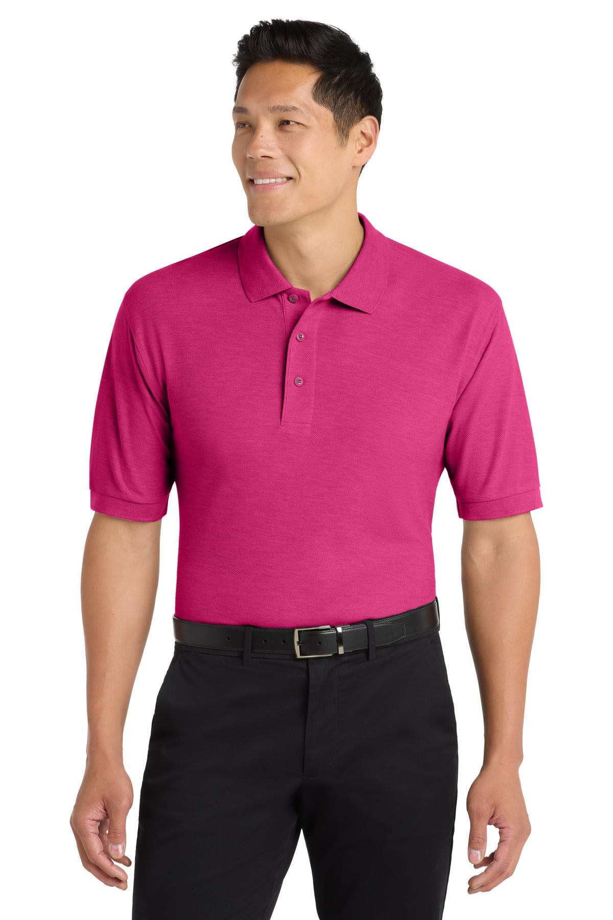Front View of Tropical Pink Port Authority Extended Size Silk Touch Polo K500ES plain