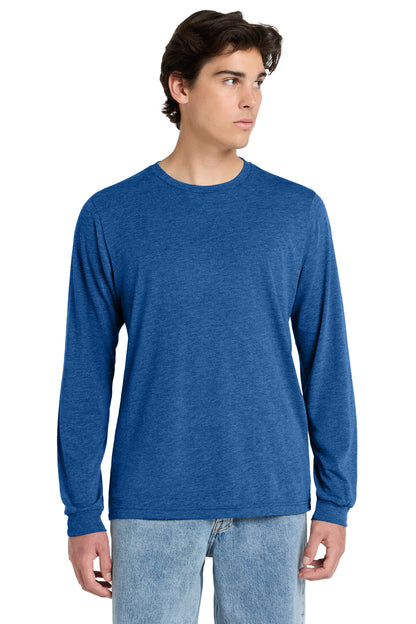 Front View of TRoyalTB BELLA+CANVAS Unisex Triblend Long Sleeve Tee BC3513 plain