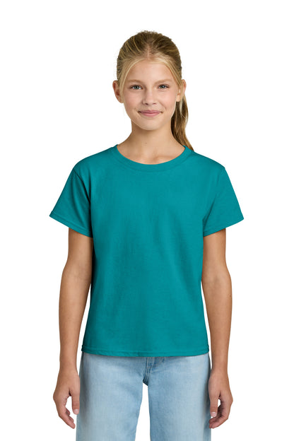 Front View of TrplBlue Gildan Youth Light Cotton Tee 3000B plain