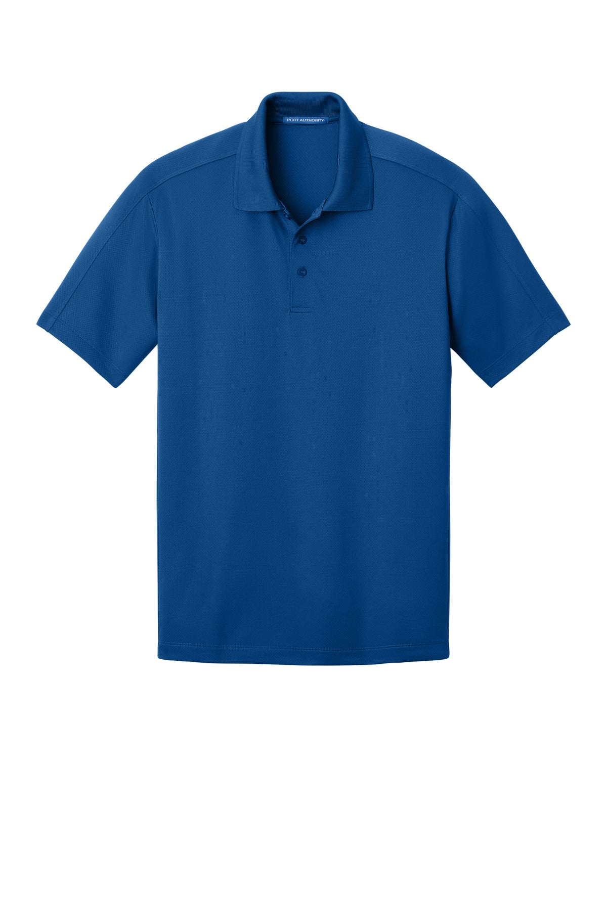 Front View of True Blue Port Authority Diamond Jacquard Polo. K569 plain