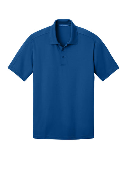 Front View of True Blue Port Authority Diamond Jacquard Polo. K569 plain