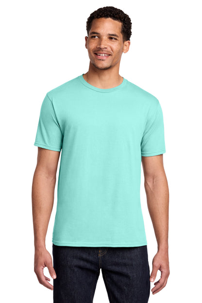 Front View of True Celadon Port & Co Fan Favorite Tee. PC450 plain