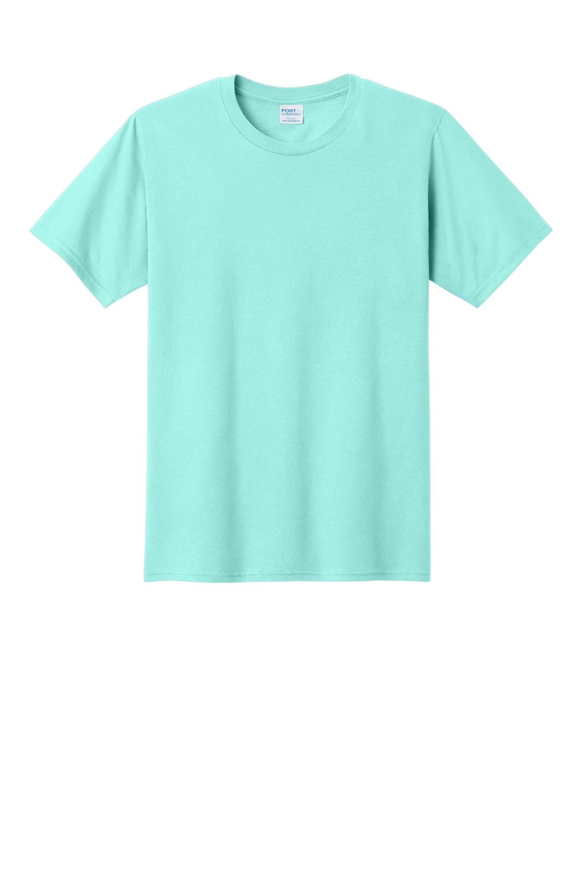 Front View of True Celadon Port & Co Fan Favorite Tee. PC450 plain