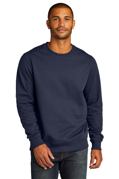 Front View of True Navy District Re-Fleece Crew DT8104 plain