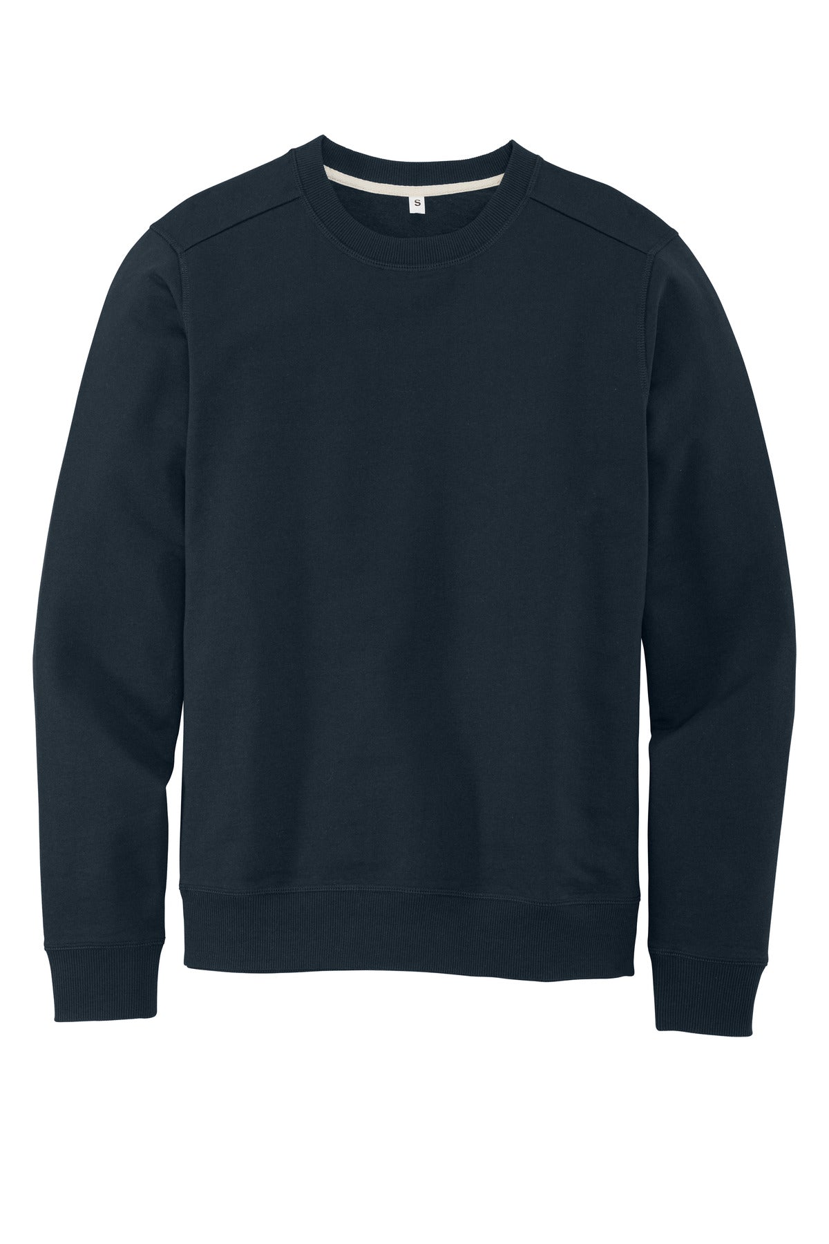 Front View of True Navy District Re-Fleece Crew DT8104 plain