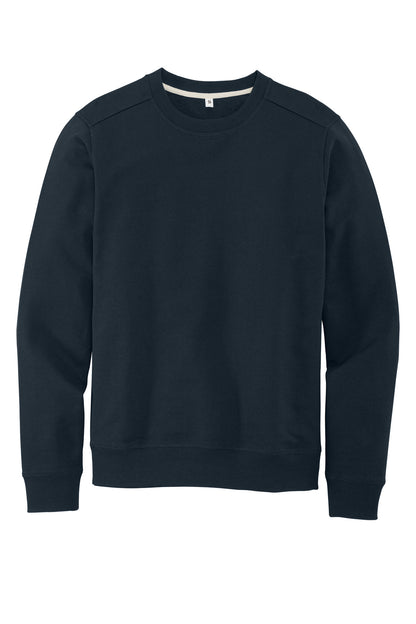 Front View of True Navy District Re-Fleece Crew DT8104 plain