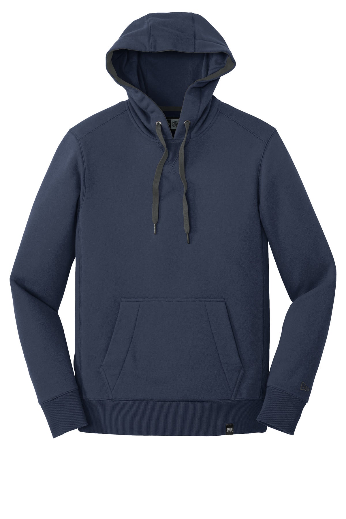 Front View of True Navy New Era French Terry Pullover Hoodie. NEA500 plain