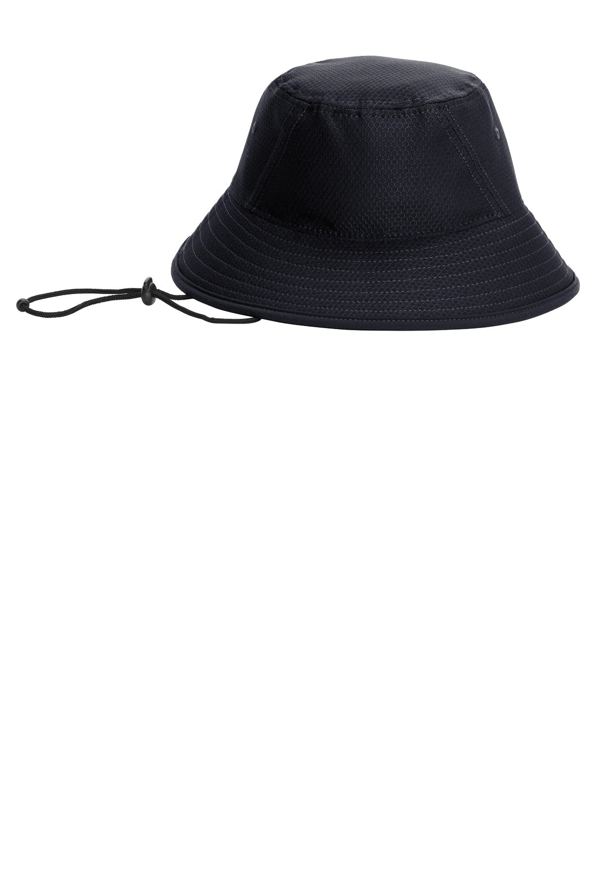 Front View of True Navy New Era Hex Era Bucket Hat NE800 plain