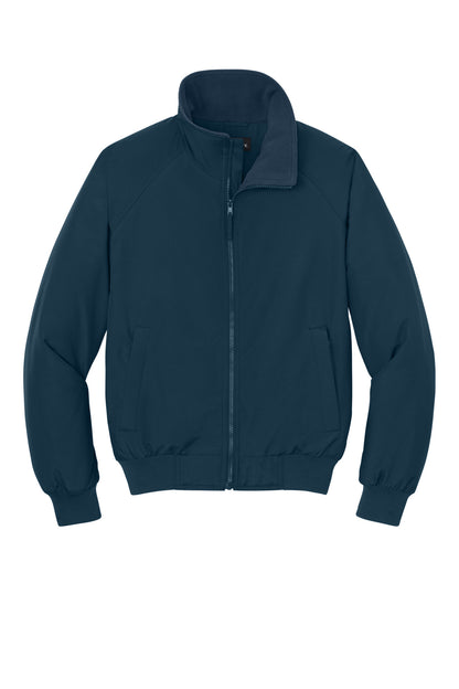 Front View of True Navy Port Authority Charger Jacket. J328 plain