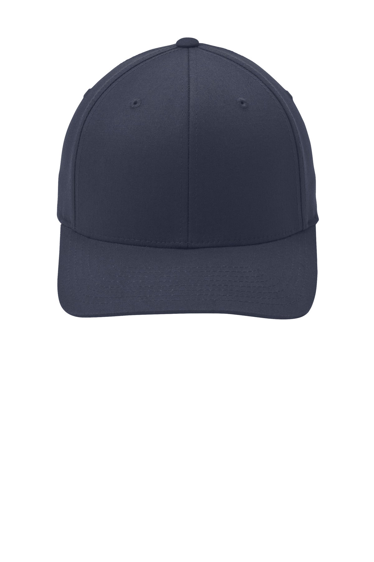 Front View of True Navy Port Authority Flexfit Cotton Twill Cap. C813 plain