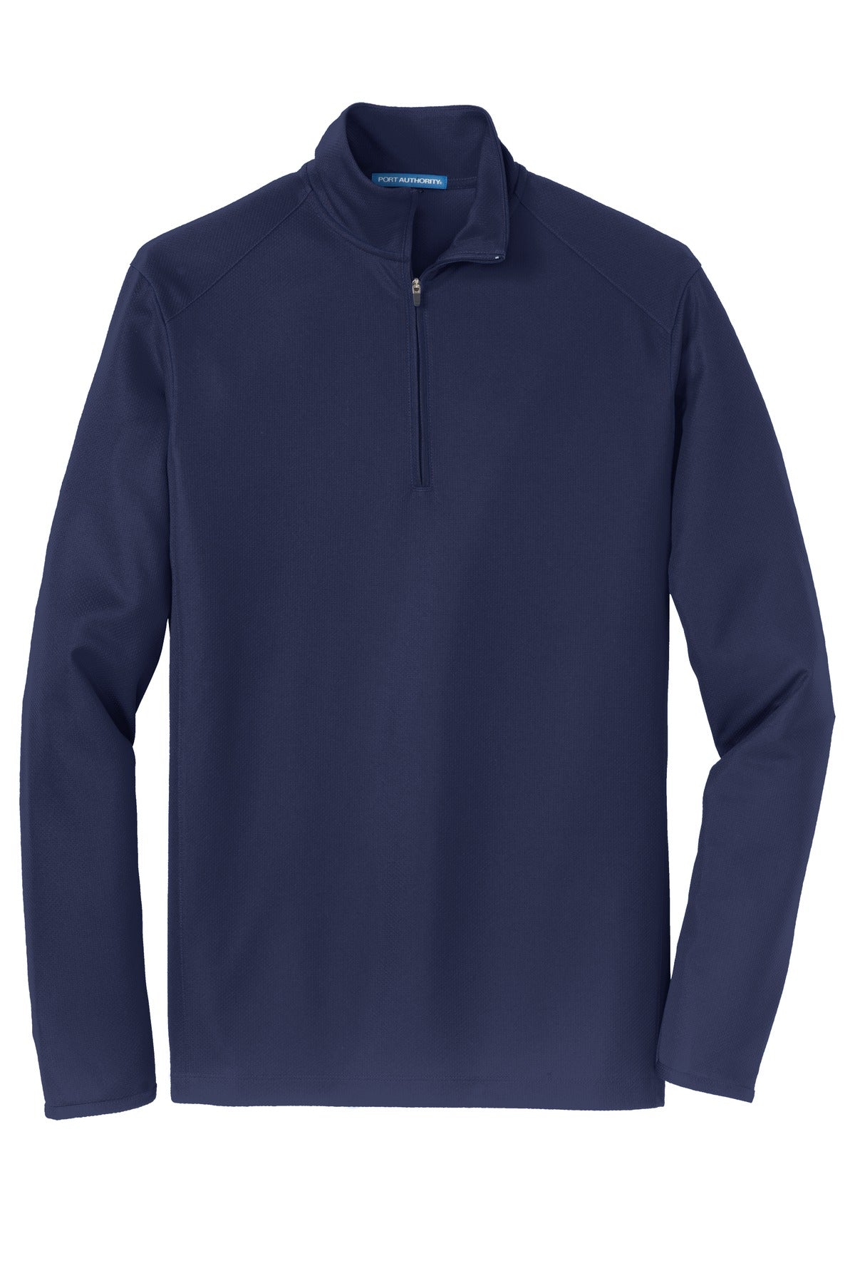 Front View of True Navy Port Authority Pinpoint Mesh 1/2-Zip. K806 plain