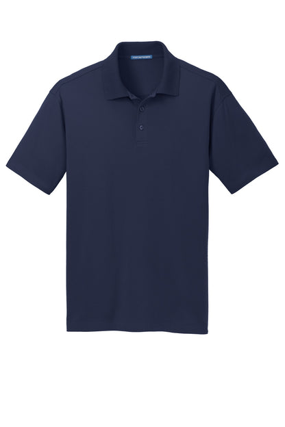 Front View of True Navy Port Authority Rapid Dry Mesh Polo. K573 plain