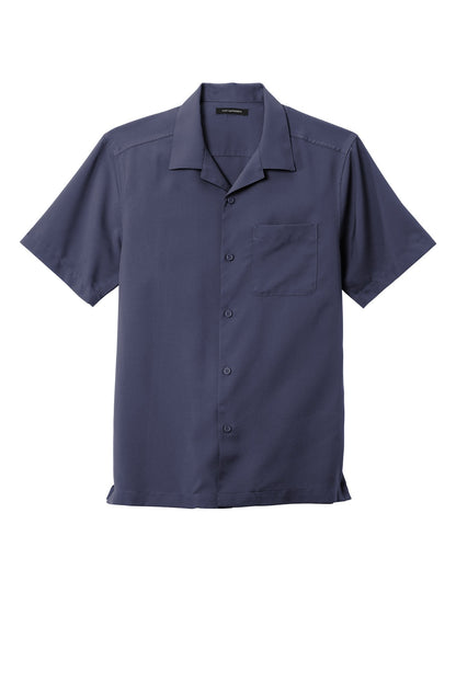 Front View of True Navy Port Authority Short Sleeve Performance Staff Shirt W400 plain