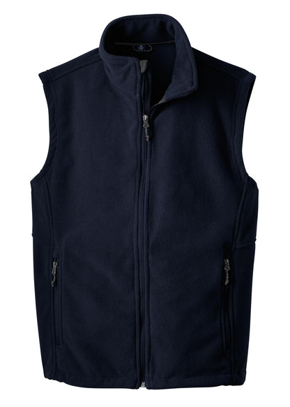 Front View of True Navy Port Authority Value Fleece Vest. F219 plain
