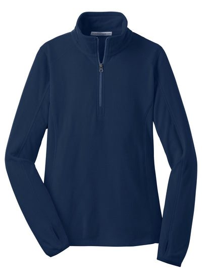 Front View of True Navy Port Authority Women's Microfleece 1/2-Zip Pullover. L224 plain
