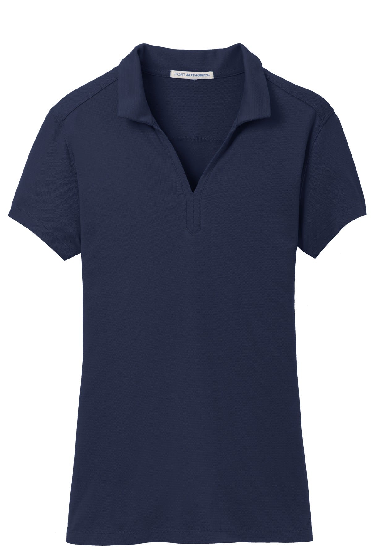 Front View of True Navy Port Authority Women's Rapid Dry Mesh Polo. L573 plain