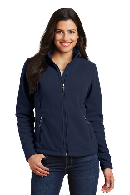 Front View of True Navy Port Authority Women's Value Fleece Jacket. L217 plain