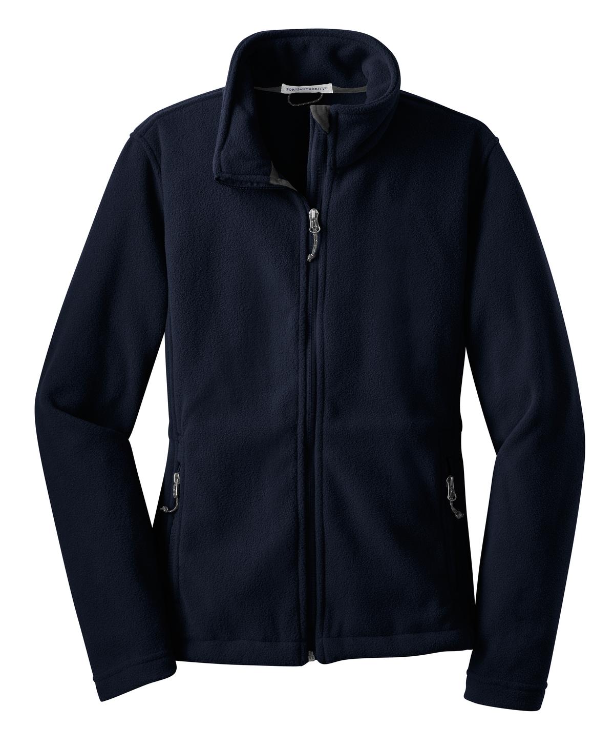 Front View of True Navy Port Authority Women's Value Fleece Jacket. L217 plain