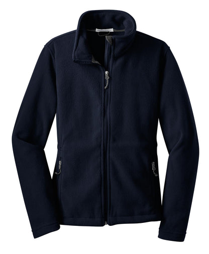 Front View of True Navy Port Authority Women's Value Fleece Jacket. L217 plain