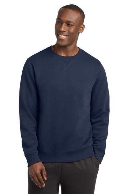 Front View of True Navy Sport-Tek Crewneck Sweatshirt. ST266 plain