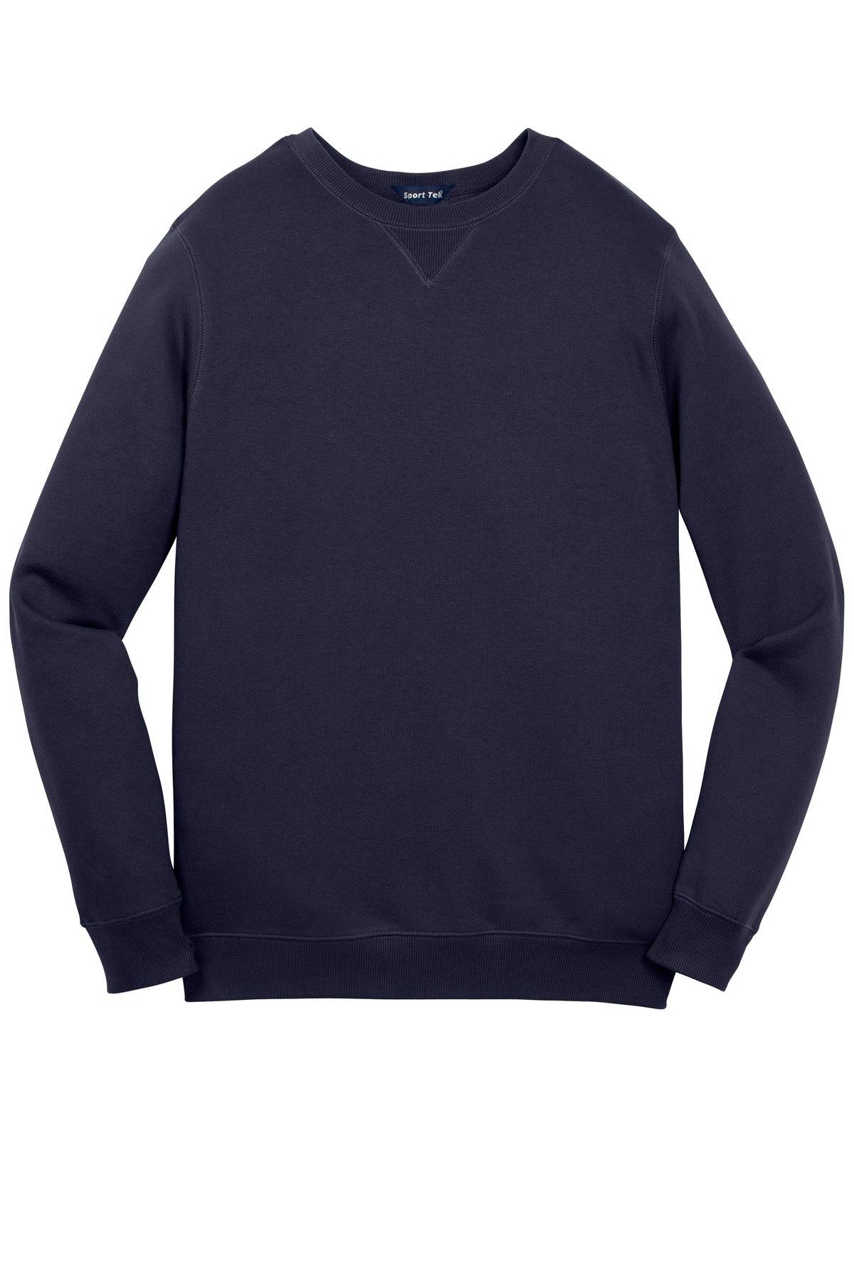 Front View of True Navy Sport-Tek Crewneck Sweatshirt. ST266 plain