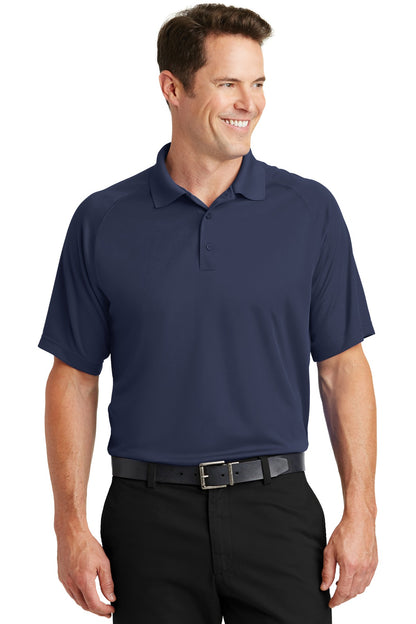 Front View of True Navy Sport-Tek Dry Zone Raglan Polo. T475 plain